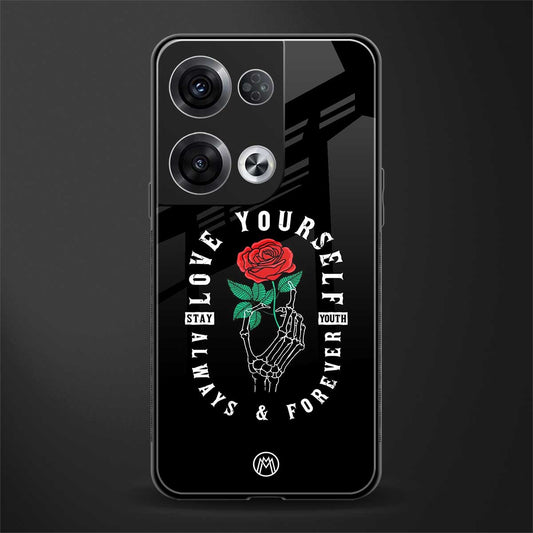 love yourself back phone cover | glass case for oppo reno 8