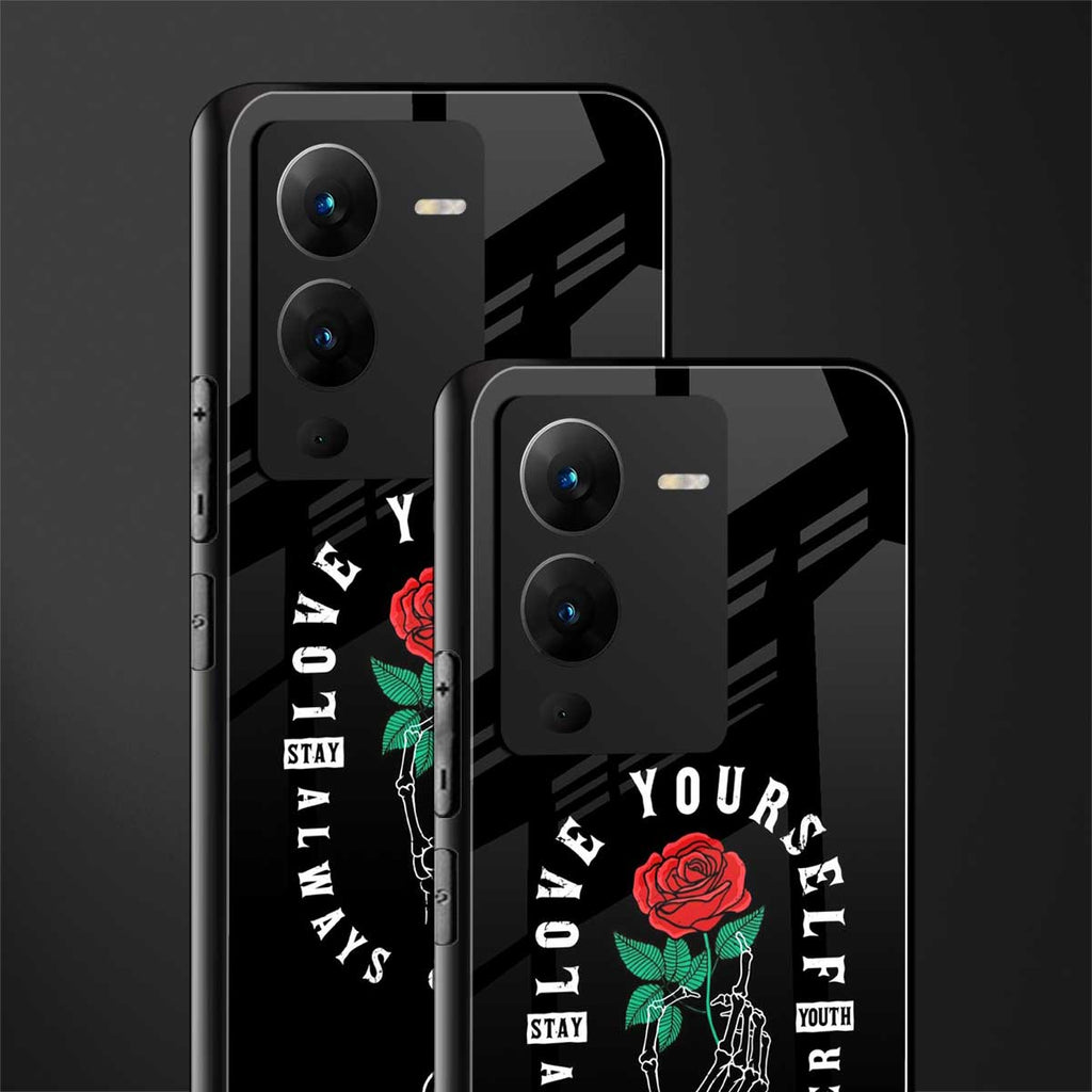 love yourself back phone cover | glass case for vivo v25 pro 5g