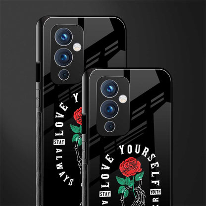 love yourself back phone cover | glass case for oneplus 9