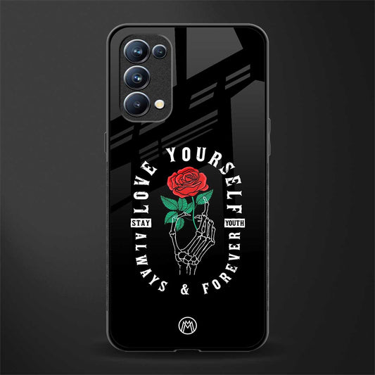 love yourself back phone cover | glass case for oppo reno 5