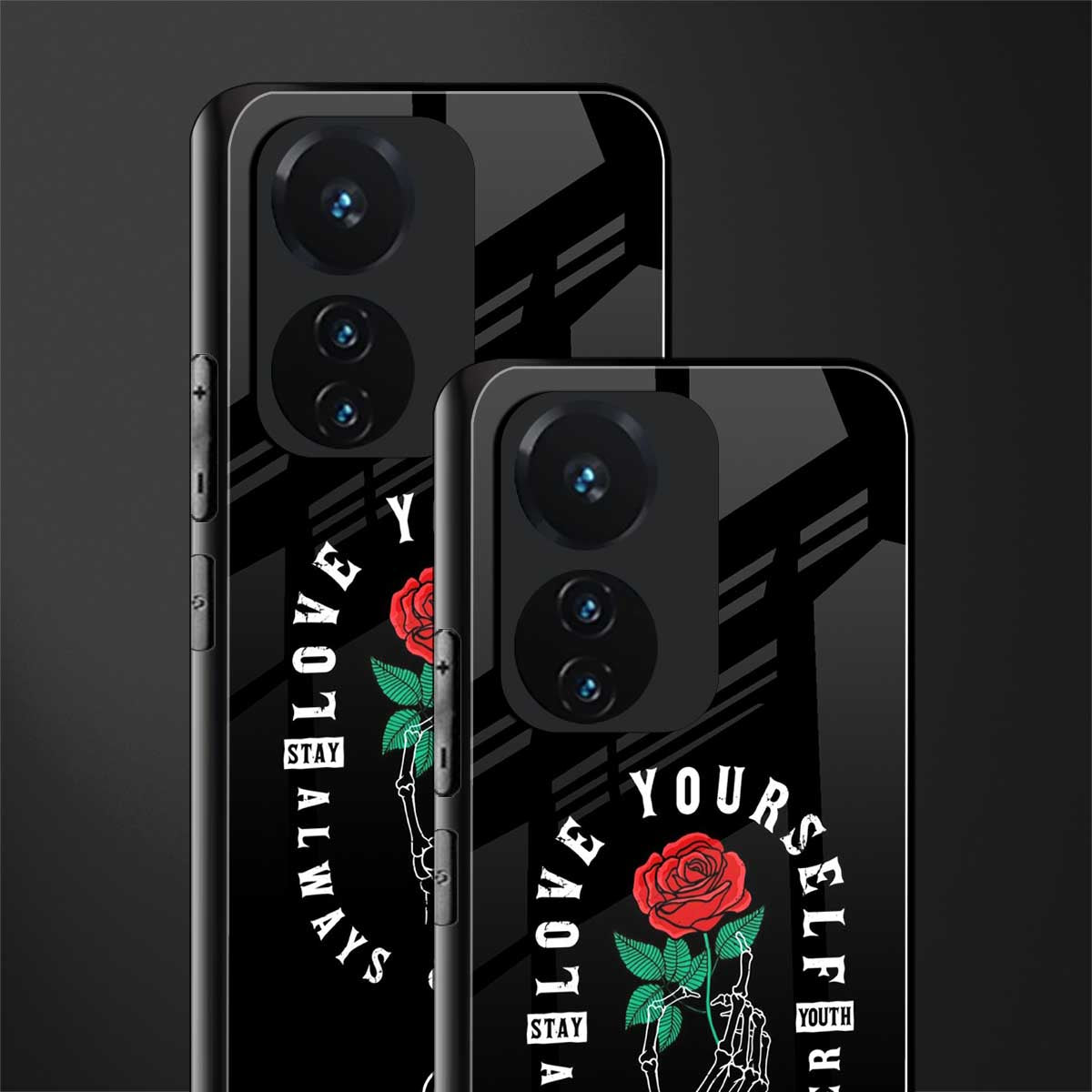 love yourself back phone cover | glass case for vivo t1 44w 4g