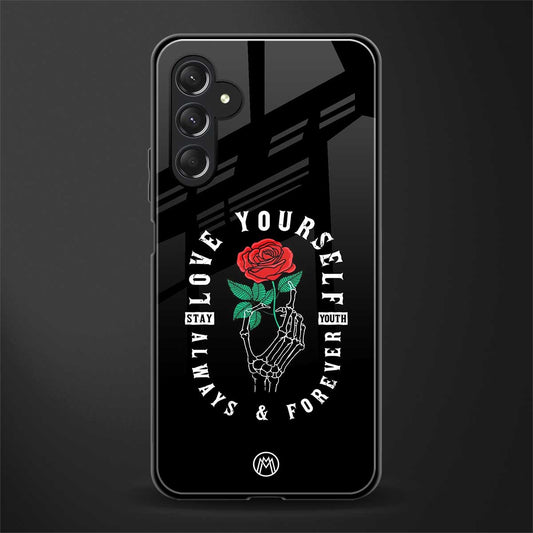 love yourself back phone cover | glass case for samsun galaxy a24 4g