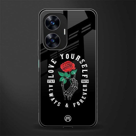 love yourself back phone cover | glass case for realme c55