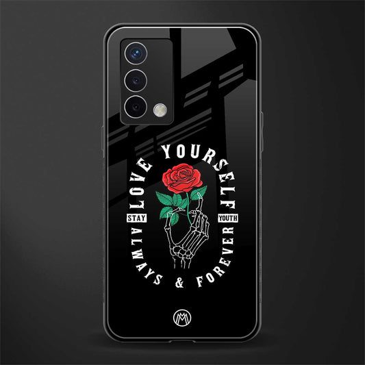 love yourself back phone cover | glass case for oppo a74 4g