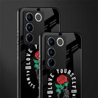 love yourself back phone cover | glass case for vivo v27 pro 5g