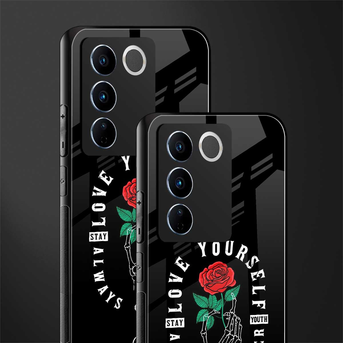 love yourself back phone cover | glass case for vivo v27 pro 5g