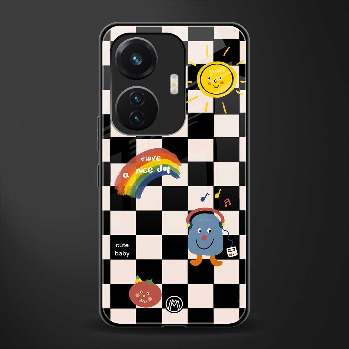 lunch break back phone cover | glass case for vivo t1 44w 4g