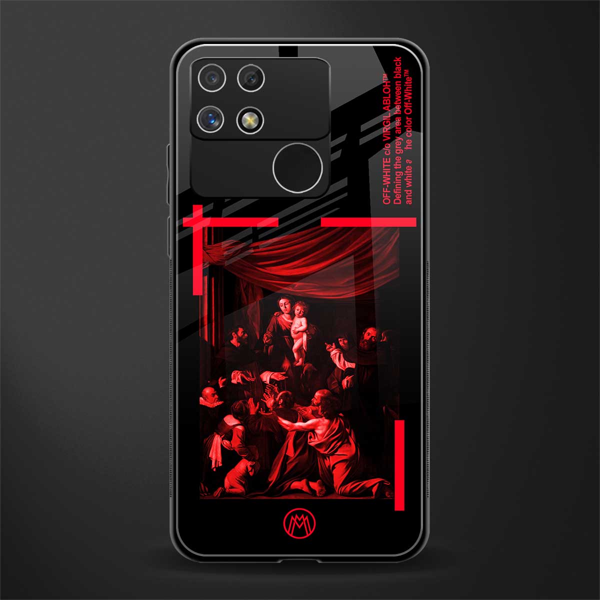 madonna of the rosary back phone cover | glass case for realme narzo 50a