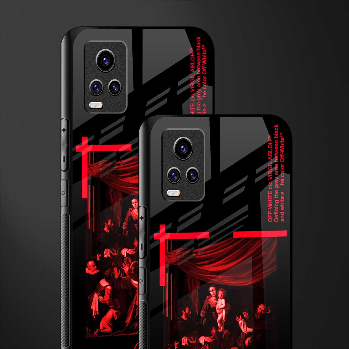 madonna of the rosary back phone cover | glass case for vivo v21e 4g