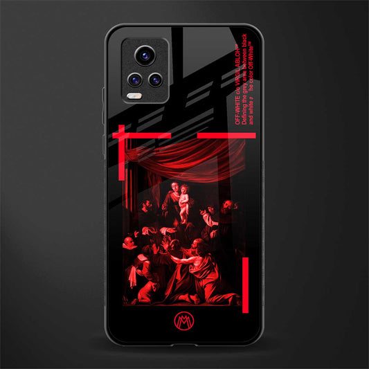 madonna of the rosary back phone cover | glass case for vivo v21e 4g