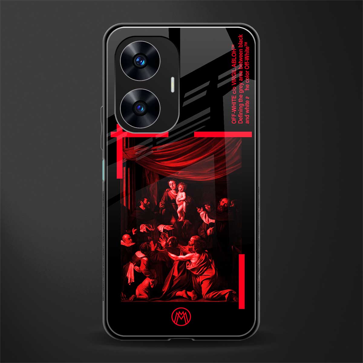 madonna of the rosary back phone cover | glass case for realme c55