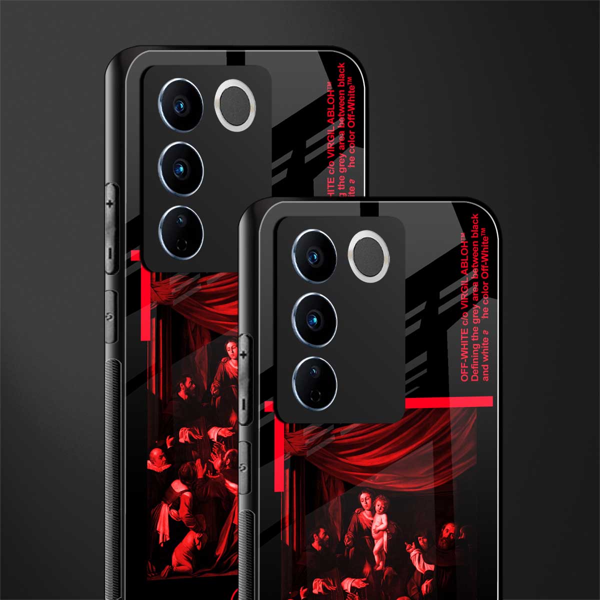 madonna of the rosary back phone cover | glass case for vivo v27 pro 5g