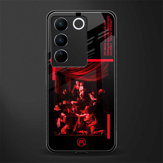 madonna of the rosary back phone cover | glass case for vivo v27 pro 5g