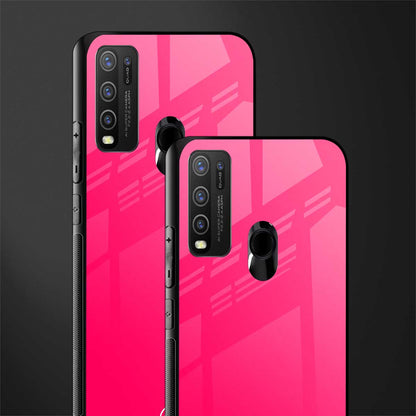 magenta paradise glass case for vivo y30 image-2