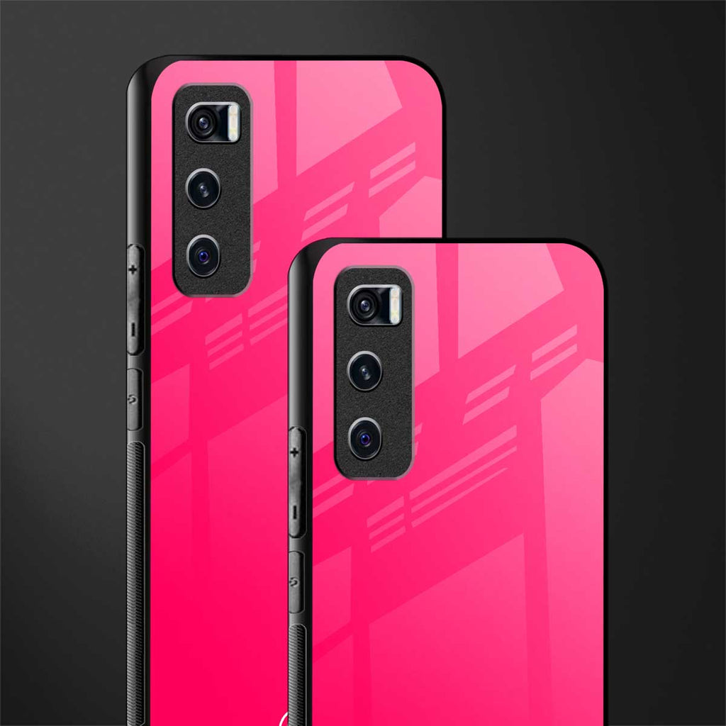 magenta paradise glass case for vivo v20 se image-2