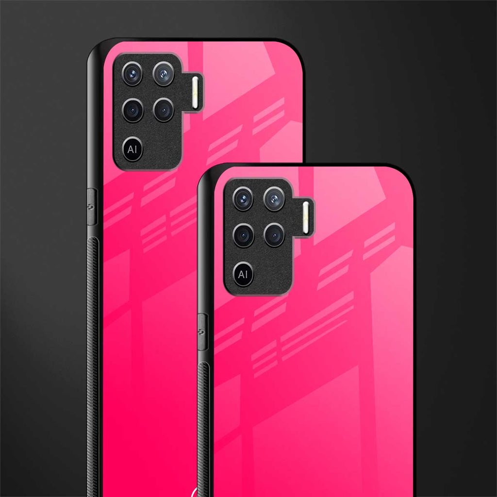 magenta paradise glass case for oppo f19 pro image-2