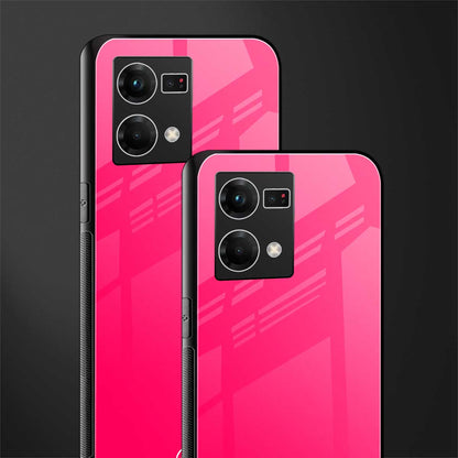 magenta paradise back phone cover | glass case for oppo f21 pro 4g