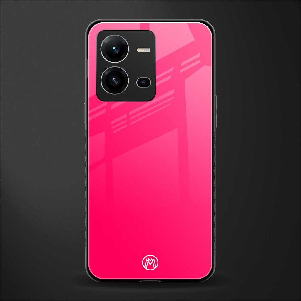 magenta paradise back phone cover | glass case for vivo v25-5g