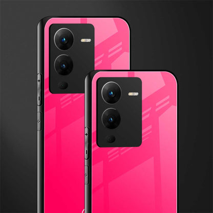 magenta paradise back phone cover | glass case for vivo v25 pro 5g