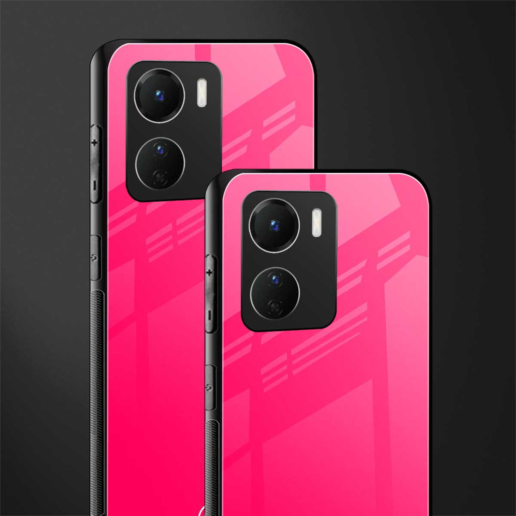 magenta paradise back phone cover | glass case for vivo y16