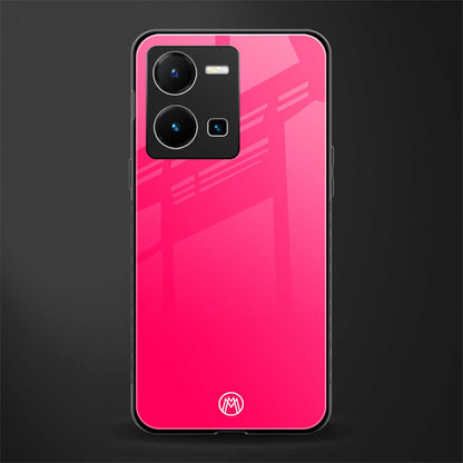 magenta paradise back phone cover | glass case for vivo y35 4g