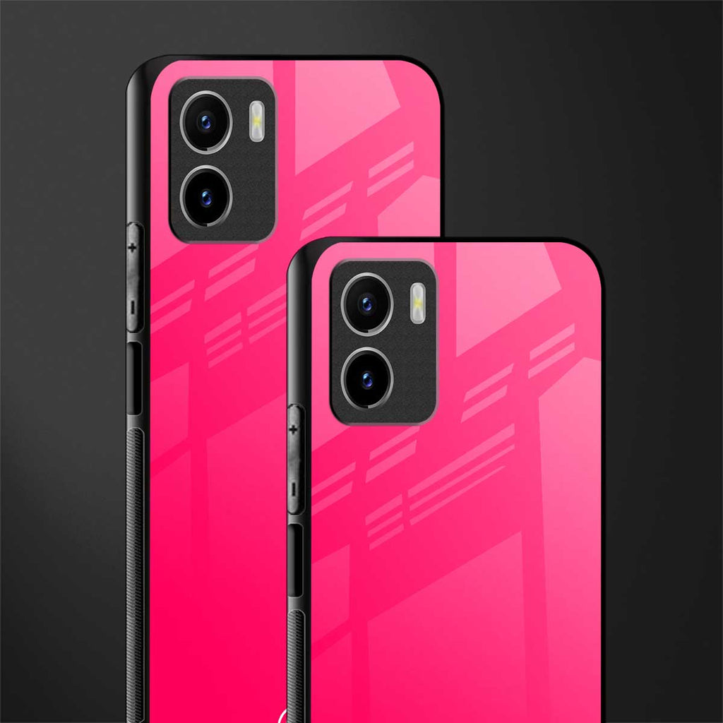 magenta paradise back phone cover | glass case for vivo y72