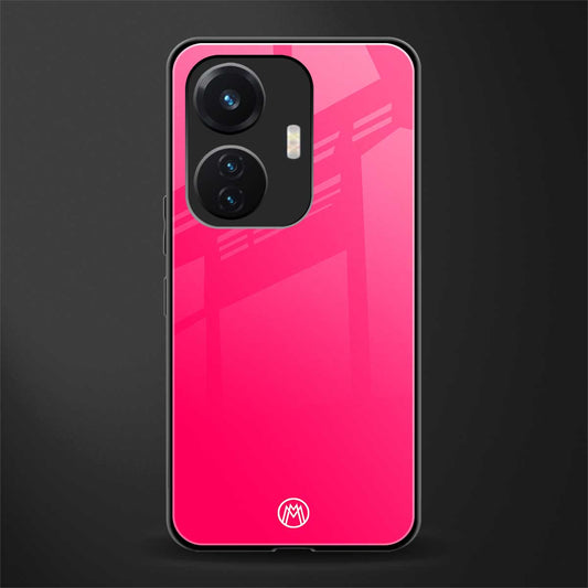 magenta paradise back phone cover | glass case for vivo t1 44w 4g