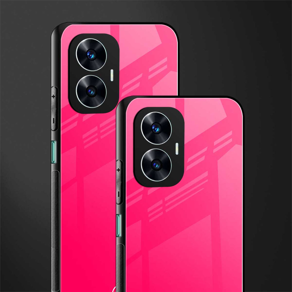 magenta paradise back phone cover | glass case for realme c55