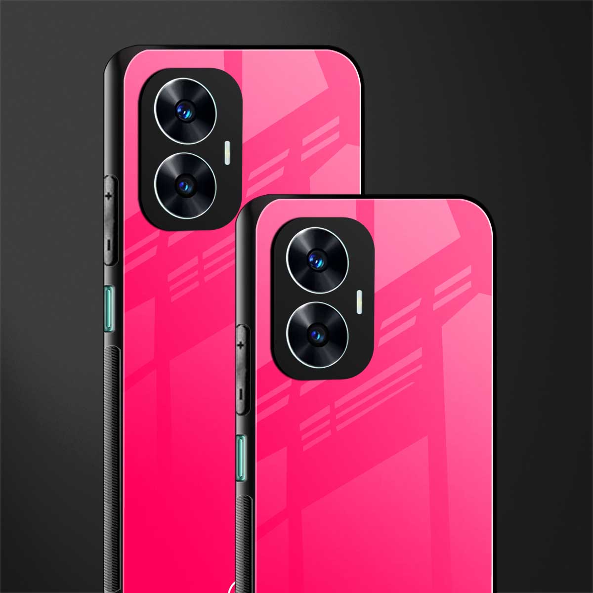 magenta paradise back phone cover | glass case for realme c55