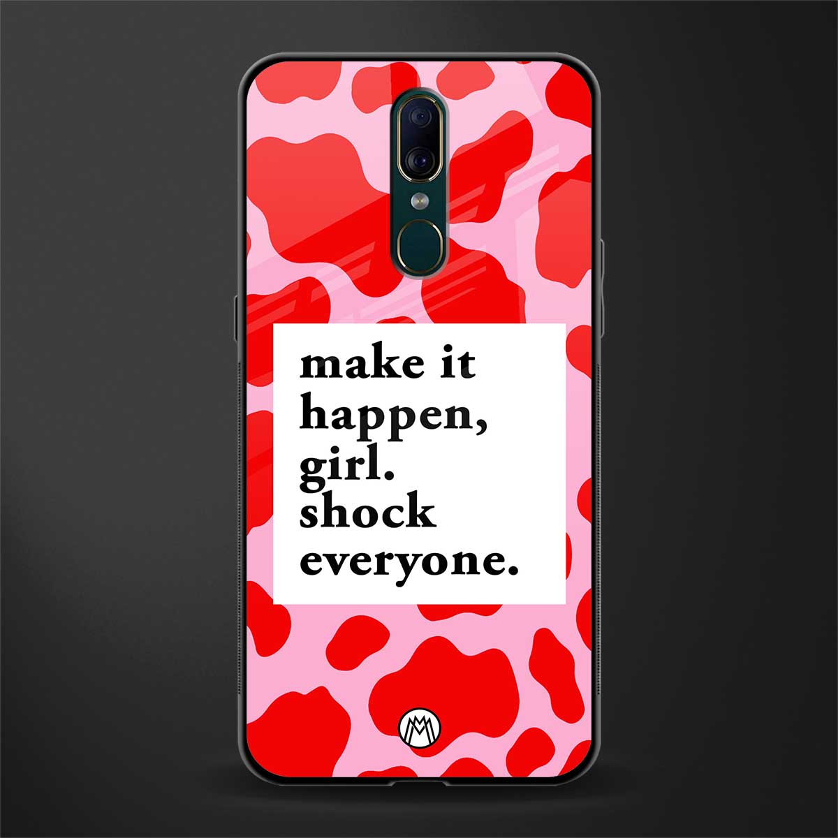 make it happen girl glass case for oppo a9 image