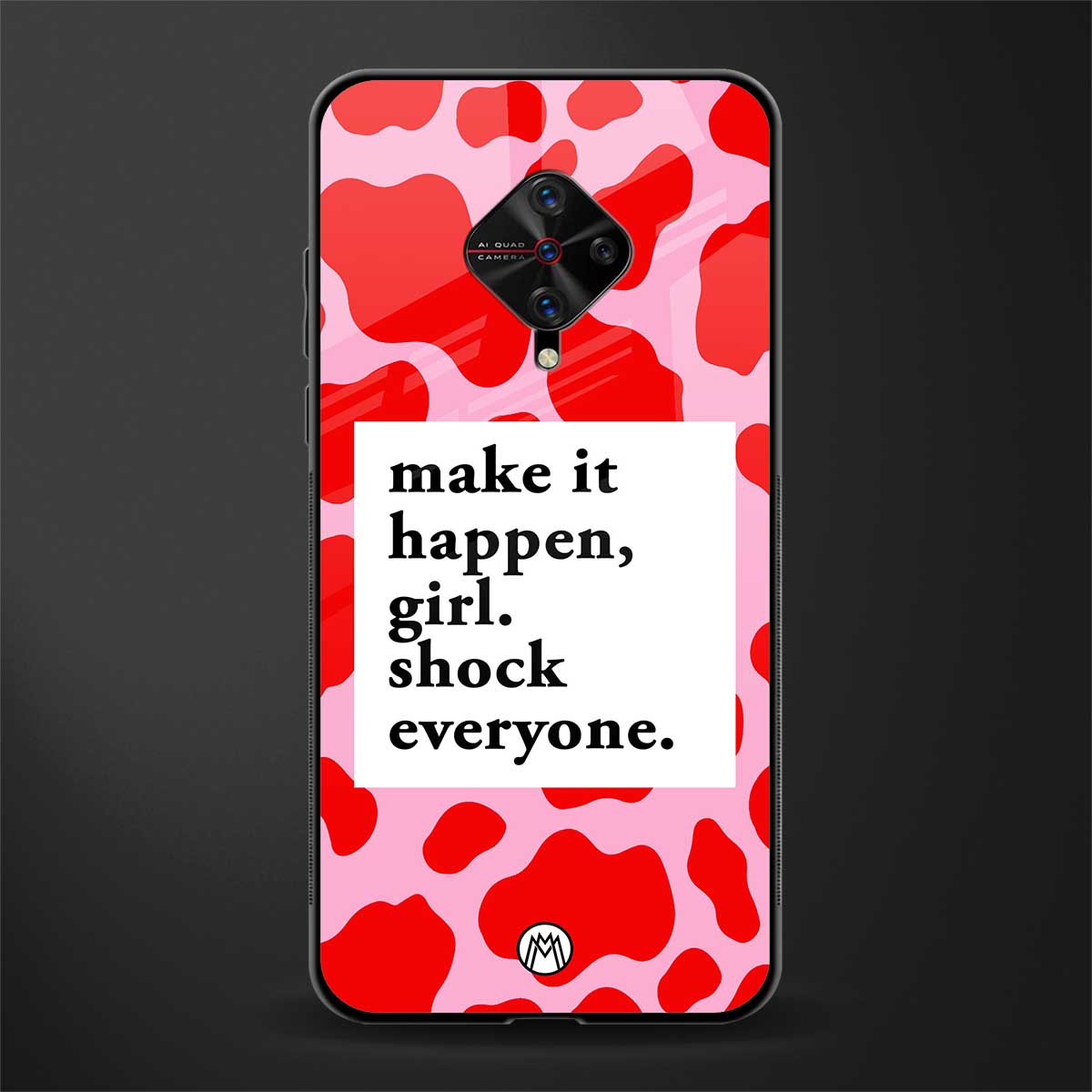 make it happen girl glass case for vivo s1 pro image
