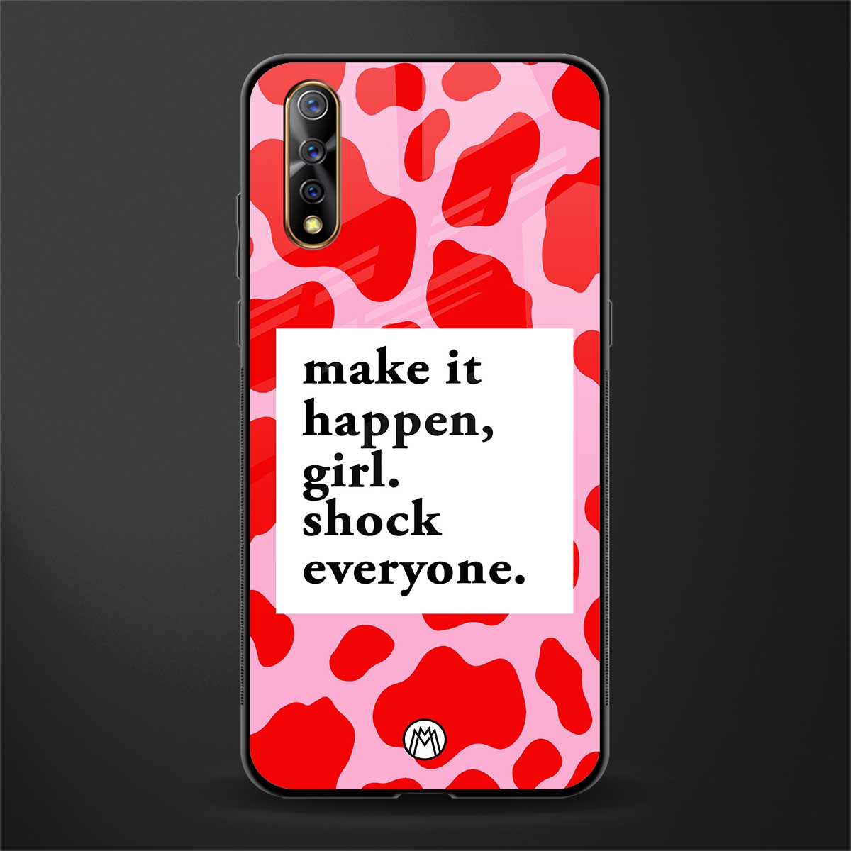 make it happen girl glass case for vivo s1 image