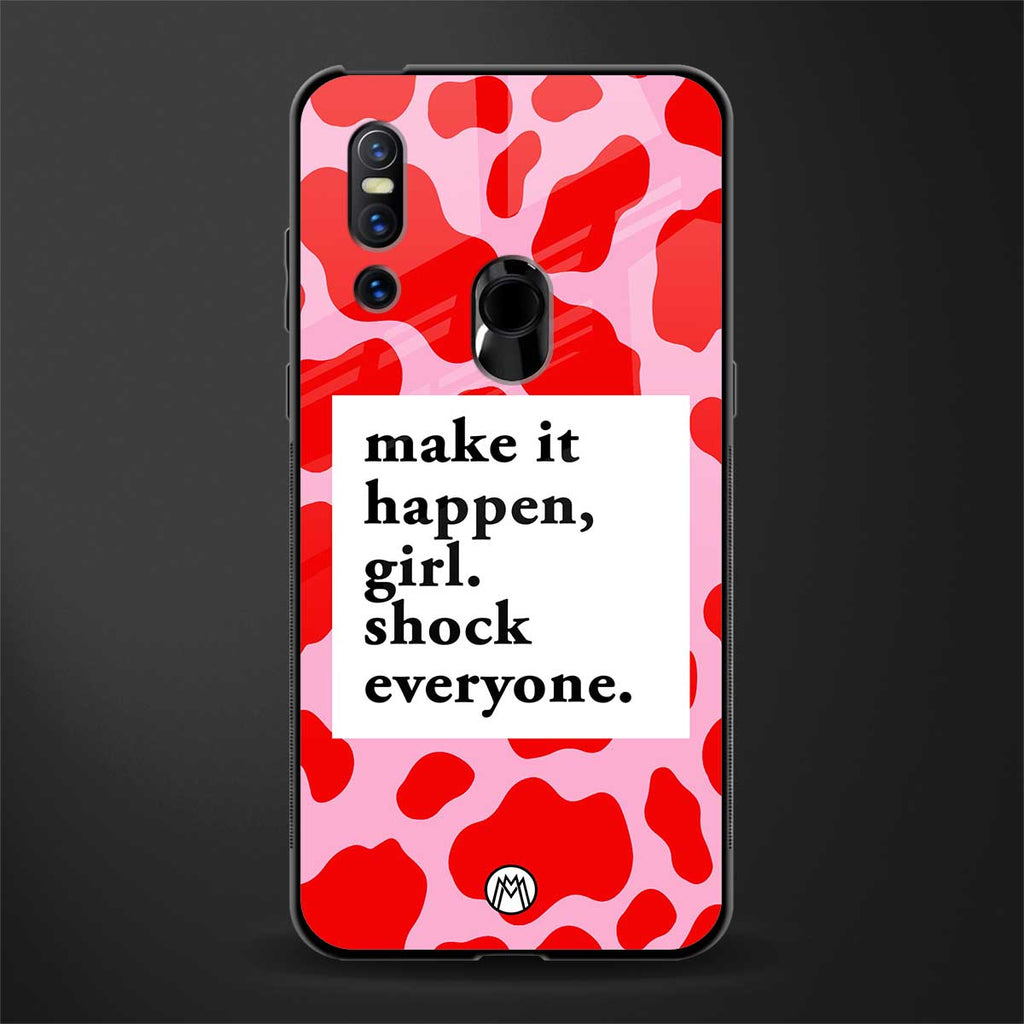 make it happen girl glass case for vivo v15 image