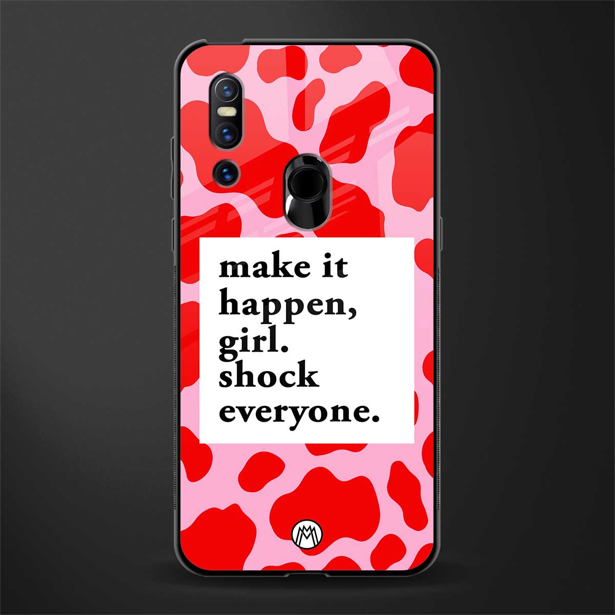make it happen girl glass case for vivo v15 image