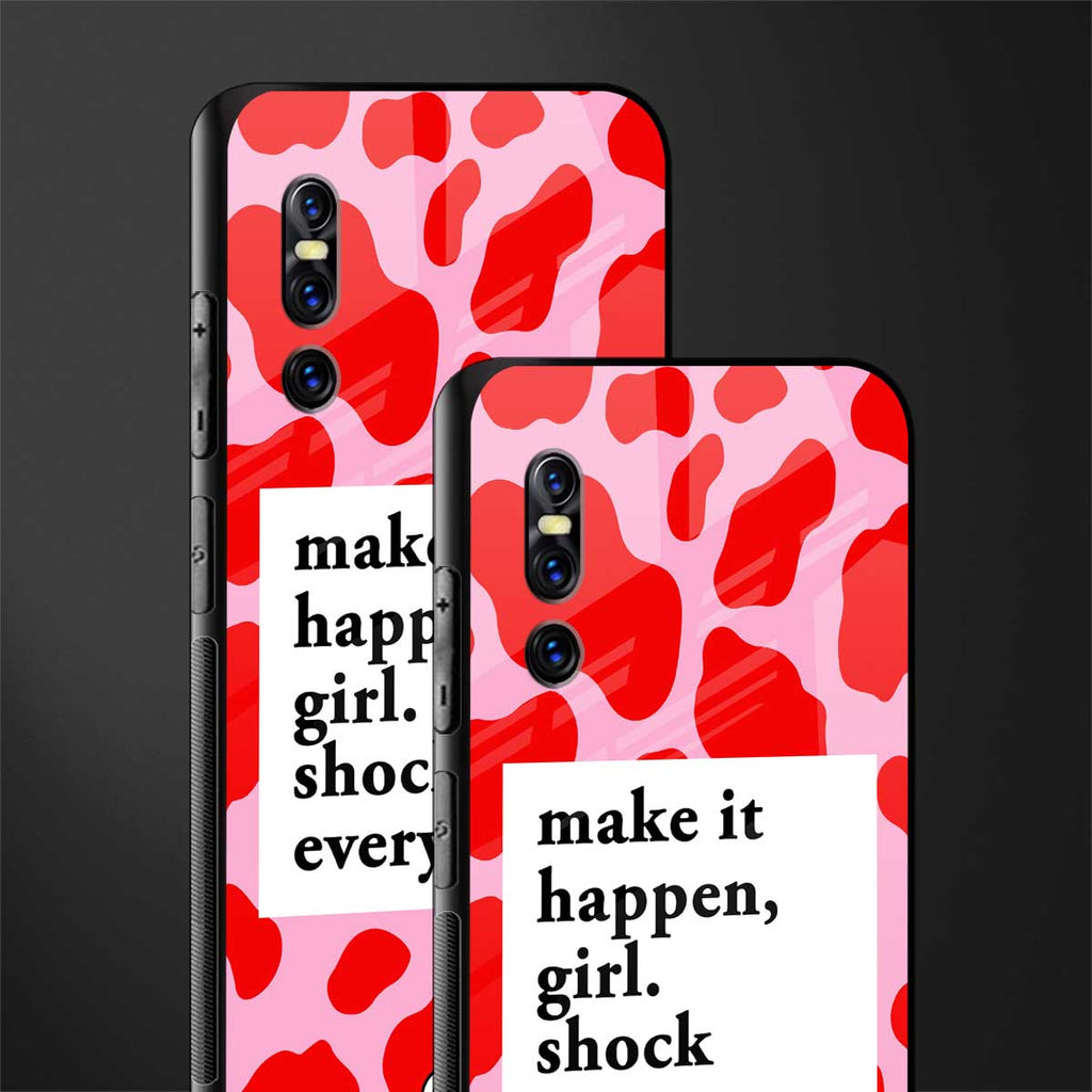make it happen girl glass case for vivo v15 pro image-2