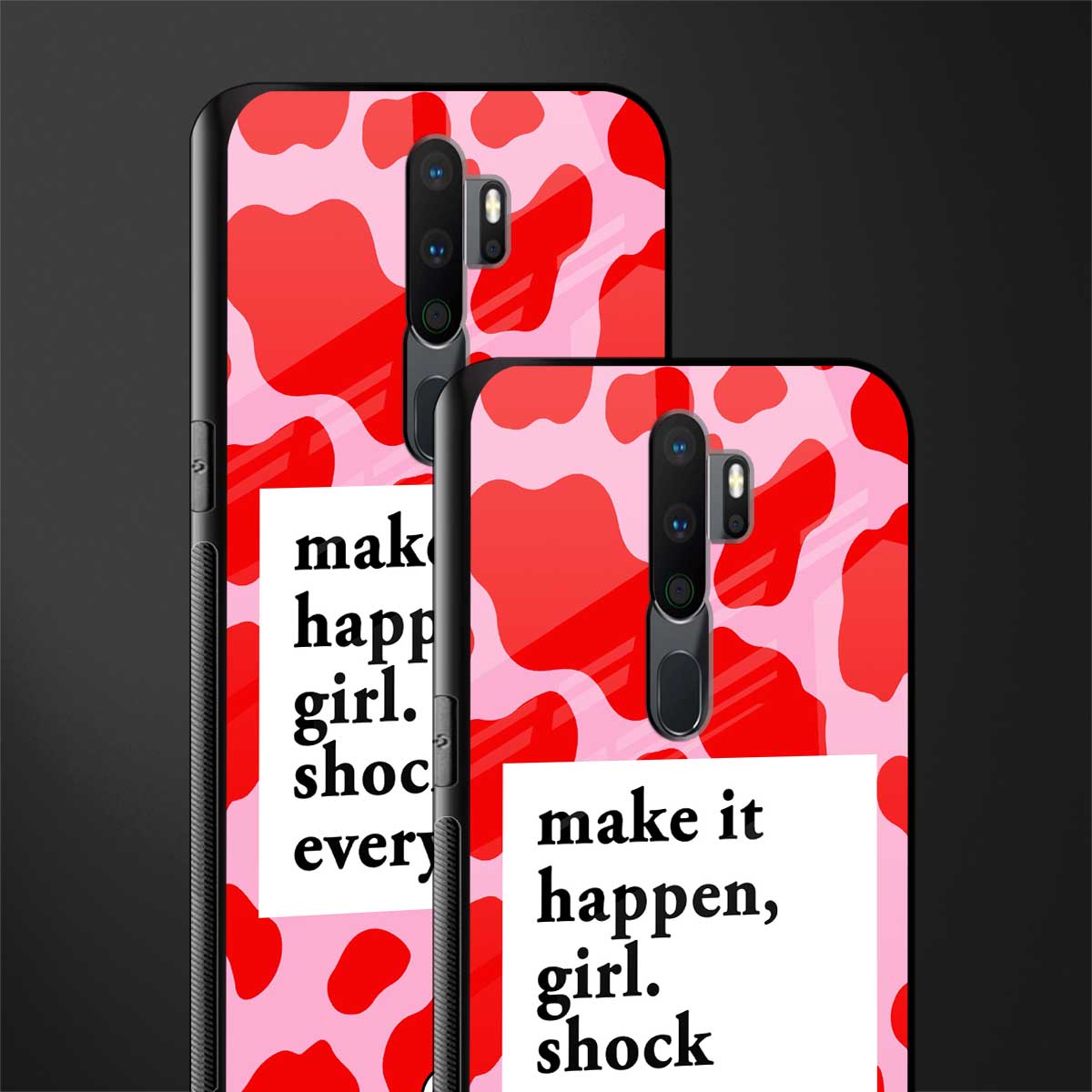 make it happen girl glass case for oppo a9 2020 image-2