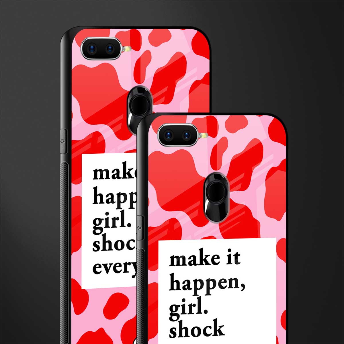 make it happen girl glass case for oppo a7 image-2