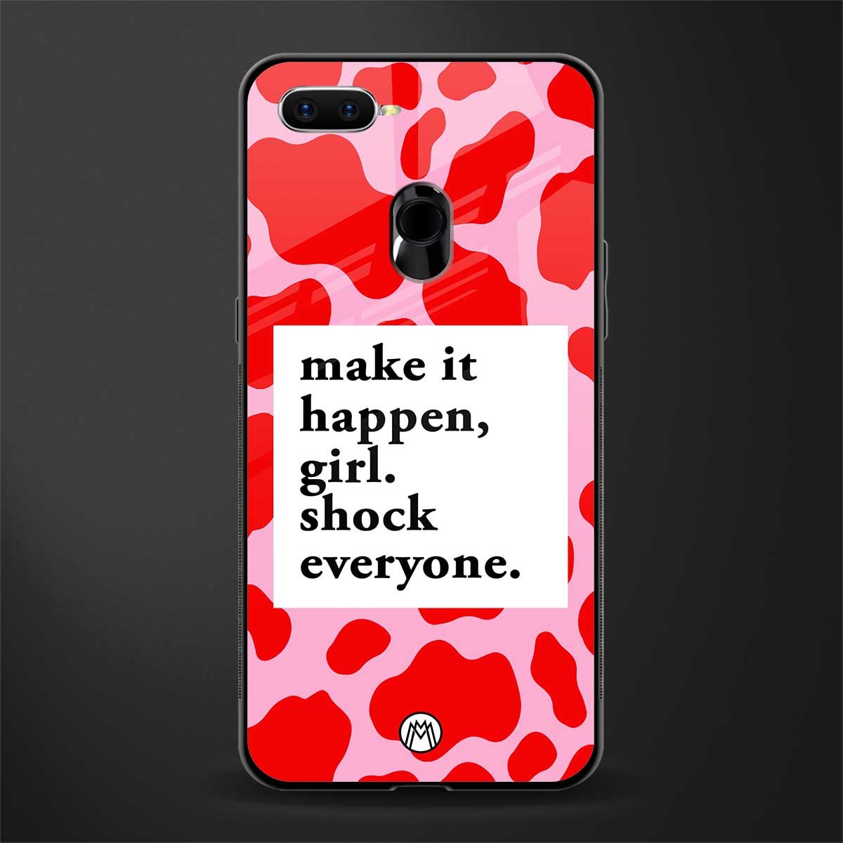 make it happen girl glass case for oppo a7 image