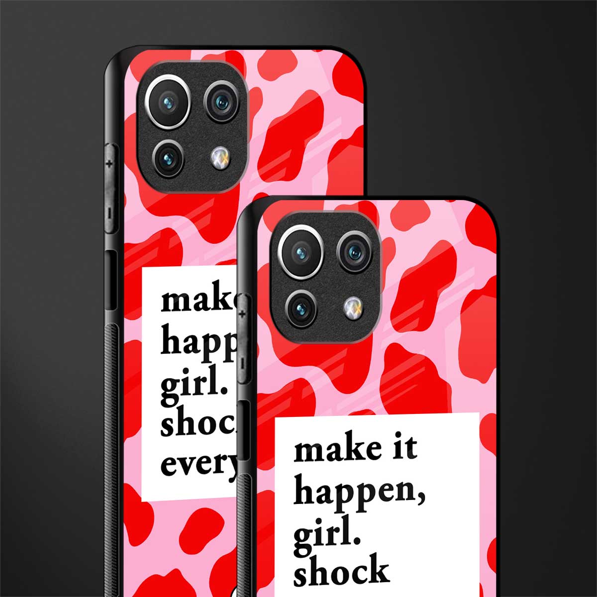 make it happen girl glass case for mi 11 lite image-2