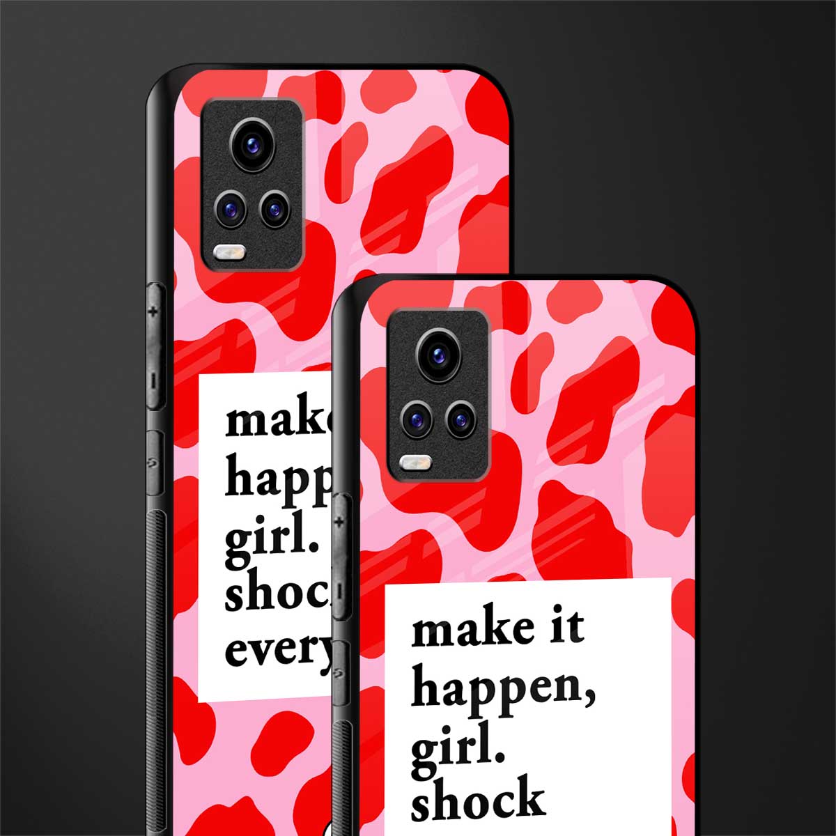 make it happen girl back phone cover | glass case for vivo y73
