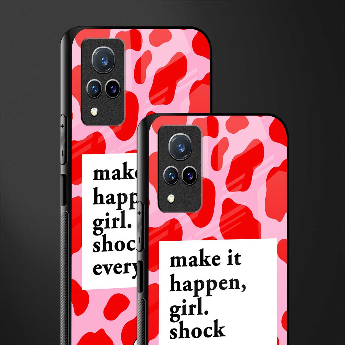 make it happen girl glass case for vivo v21 5g image-2