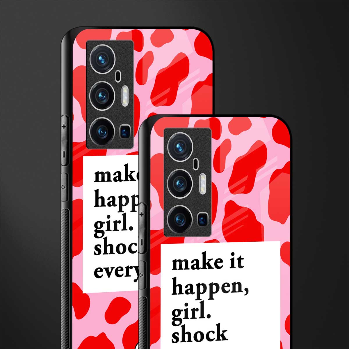 make it happen girl glass case for vivo x70 pro plus image-2