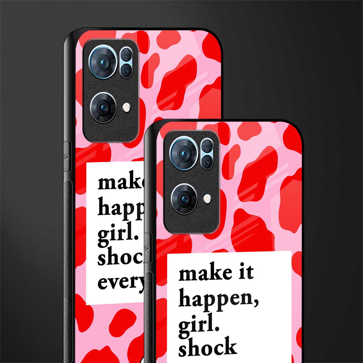make it happen girl glass case for oppo reno7 pro 5g image-2