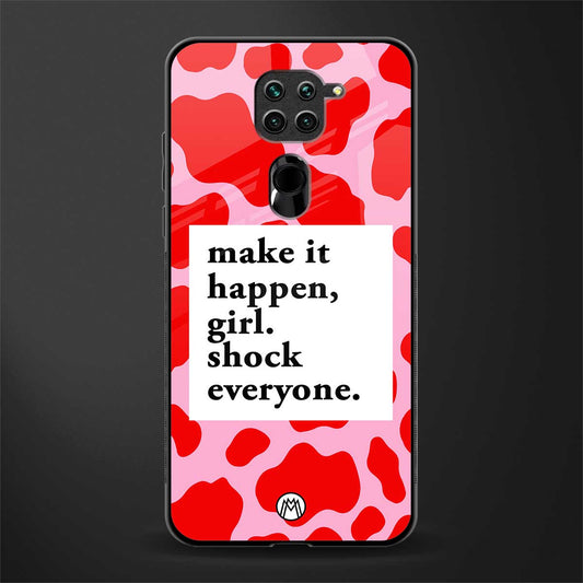 make it happen girl glass case for redmi note 9 image