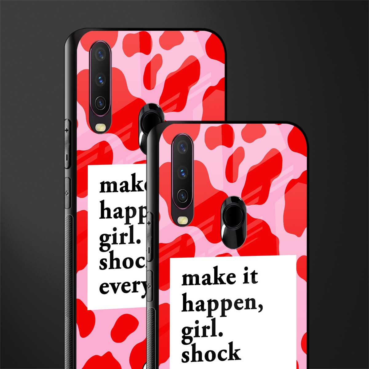 make it happen girl glass case for vivo y12 image-2