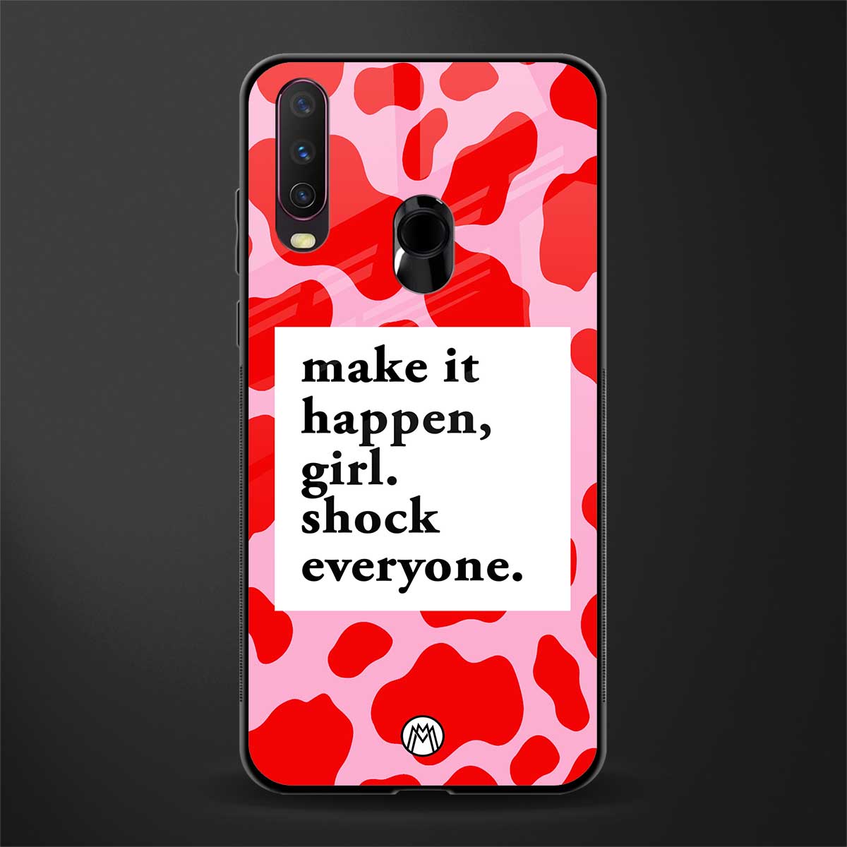 make it happen girl glass case for vivo y12 image