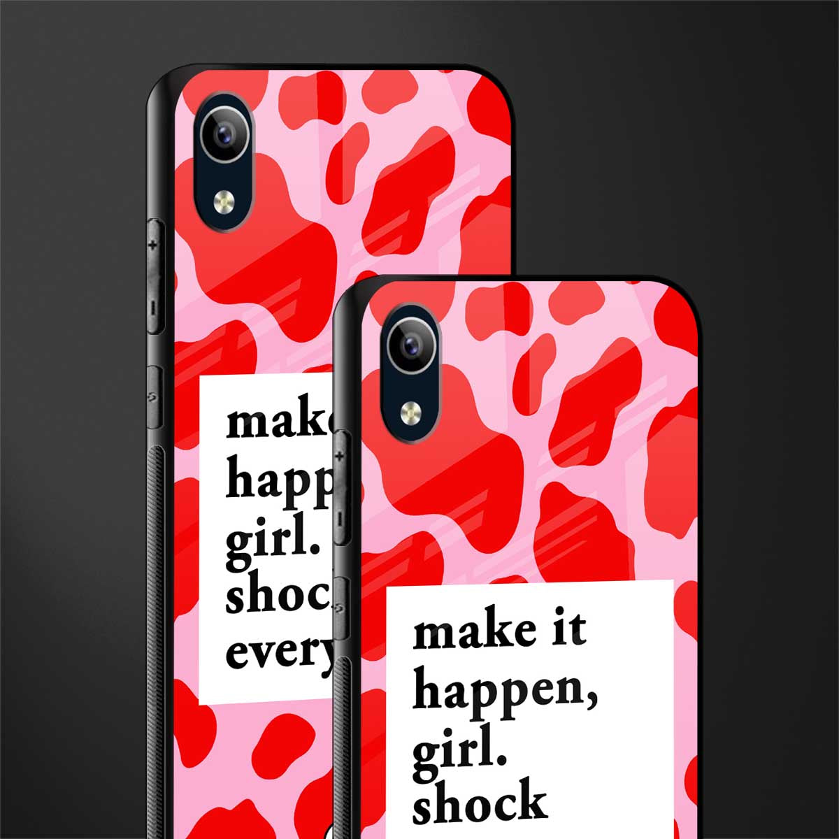 make it happen girl glass case for vivo y1s without fingerprint image-2