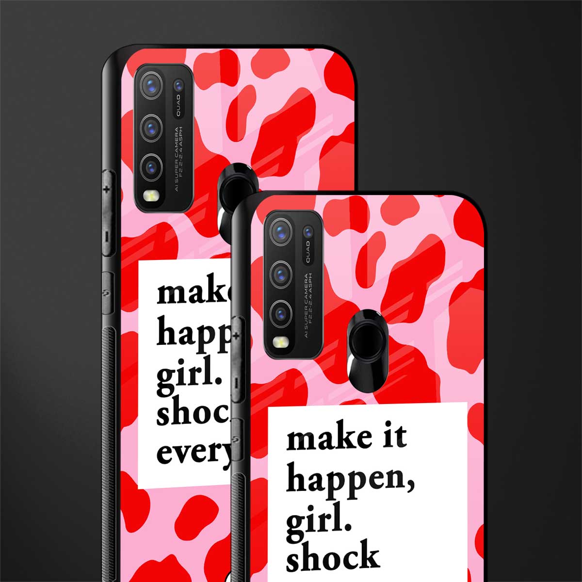 make it happen girl glass case for vivo y30 image-2