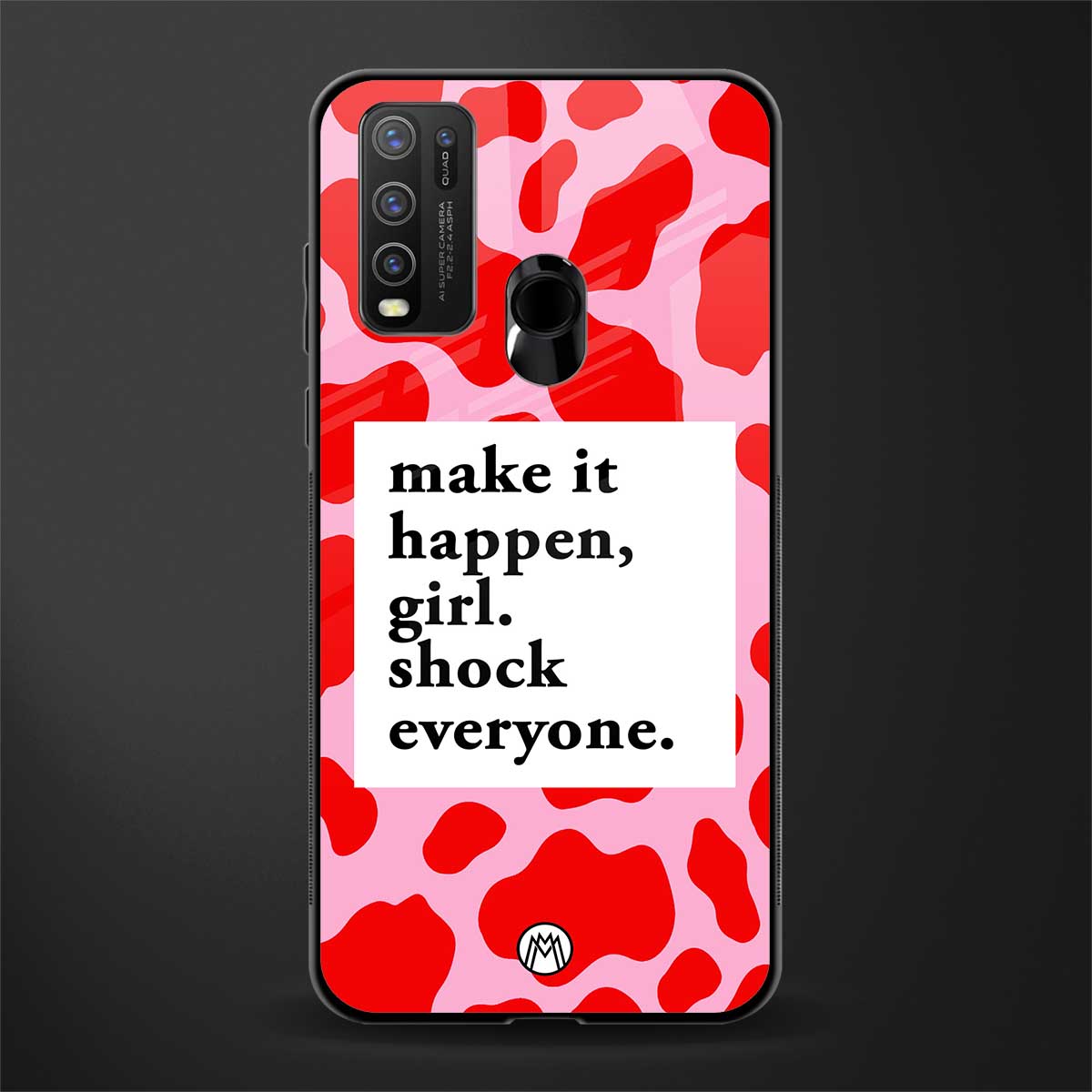 make it happen girl glass case for vivo y50 image