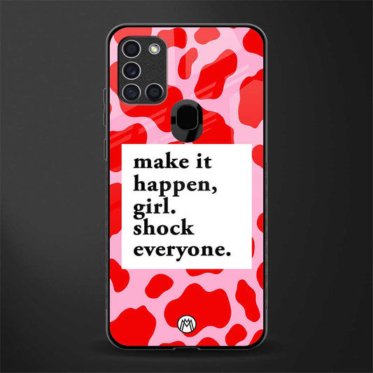 make it happen girl glass case for samsung galaxy a21s image